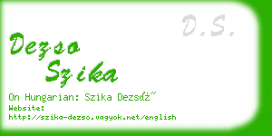 dezso szika business card